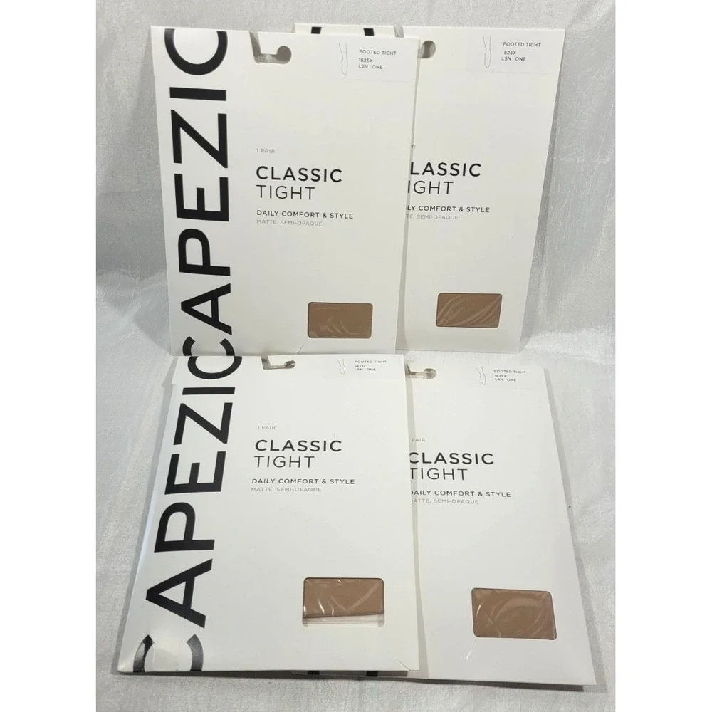 4 Pairs Capezio Classic Footed Tights Matte Semi-Opaque - Lt Sun - Toddler 1825X